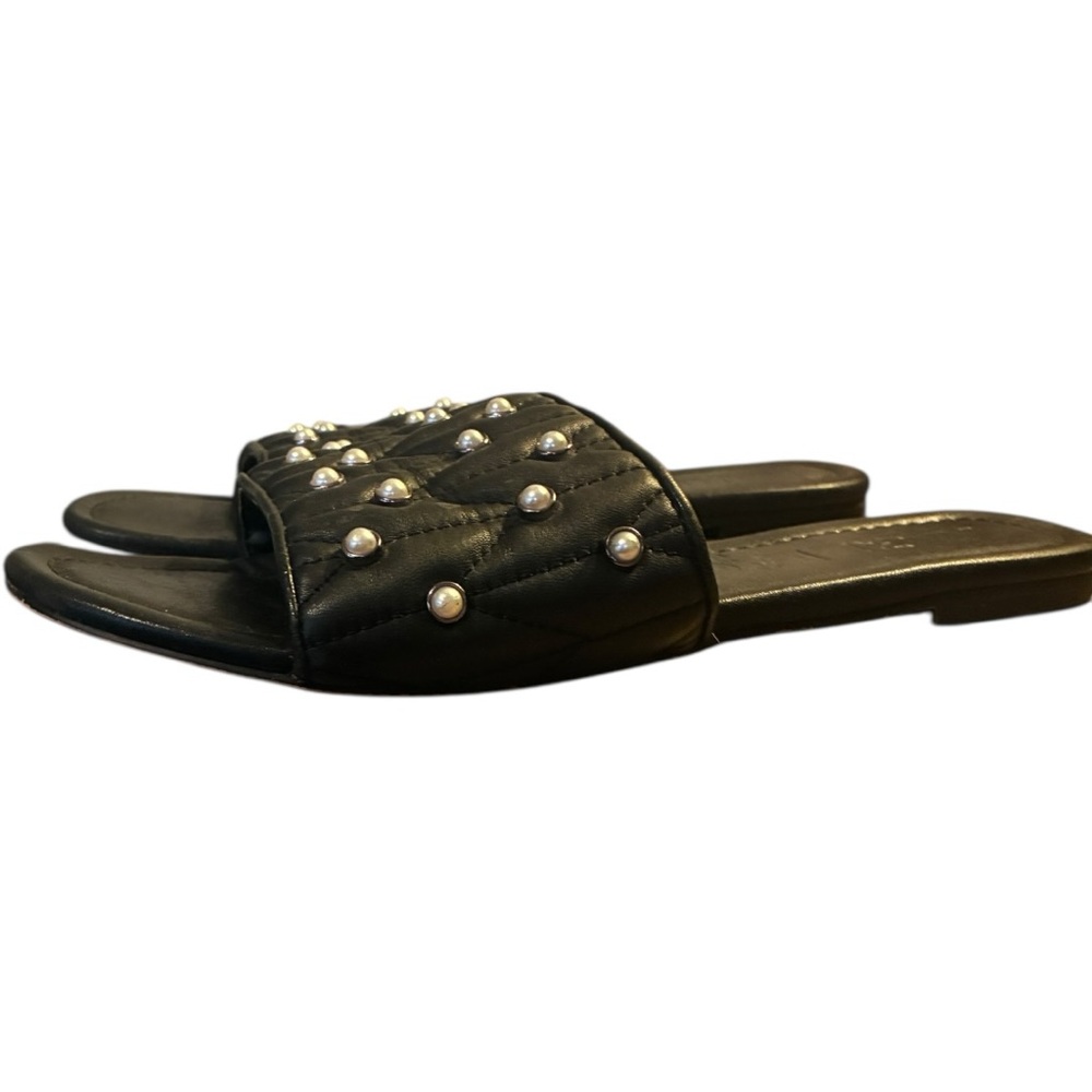 Karl Lagerfeld Paris Madyson Quilted Studded Slide Sandal Black 8 - Picture 3 of 9
